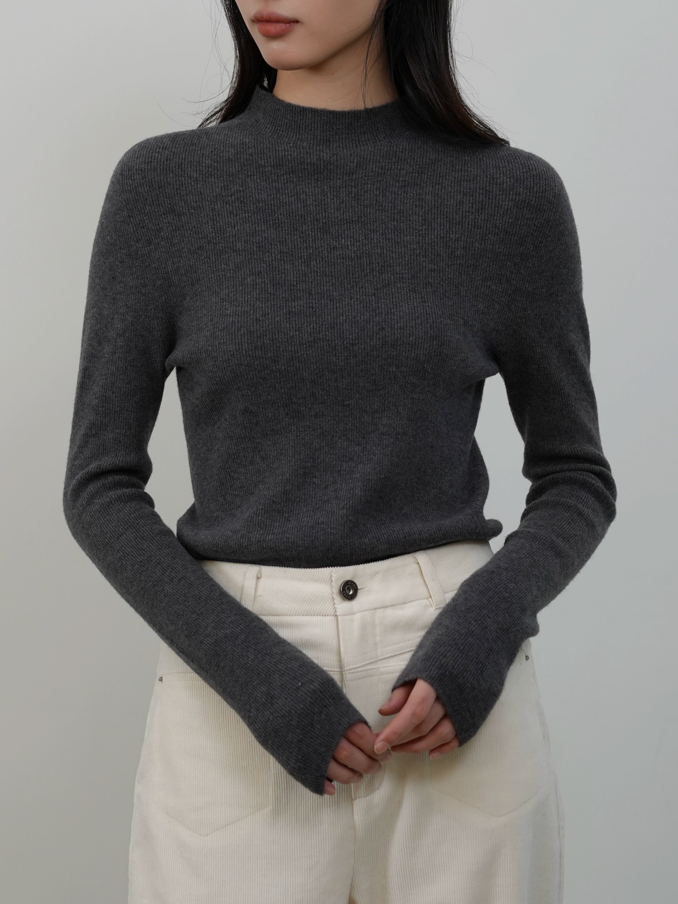 Mock Neck Knit Sweater