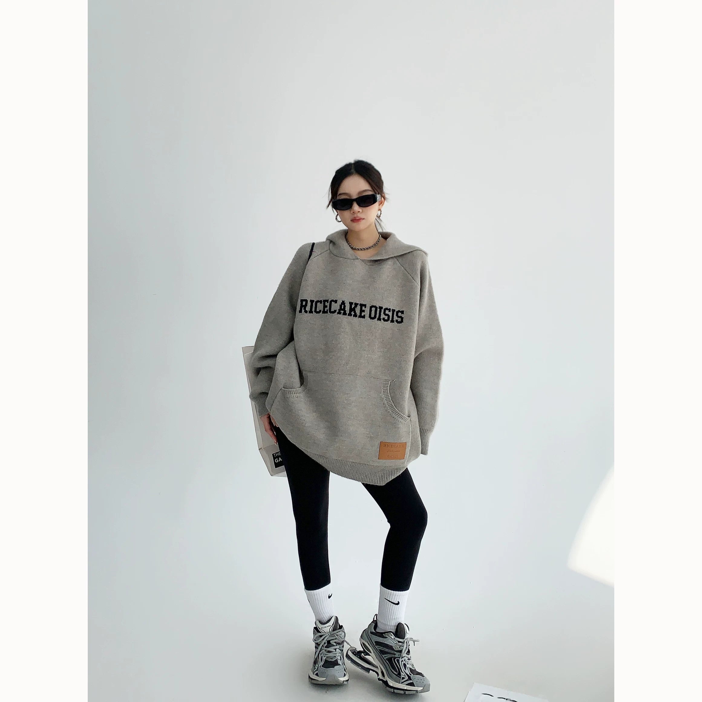 Brick Cozy Logo Knit Hoodie