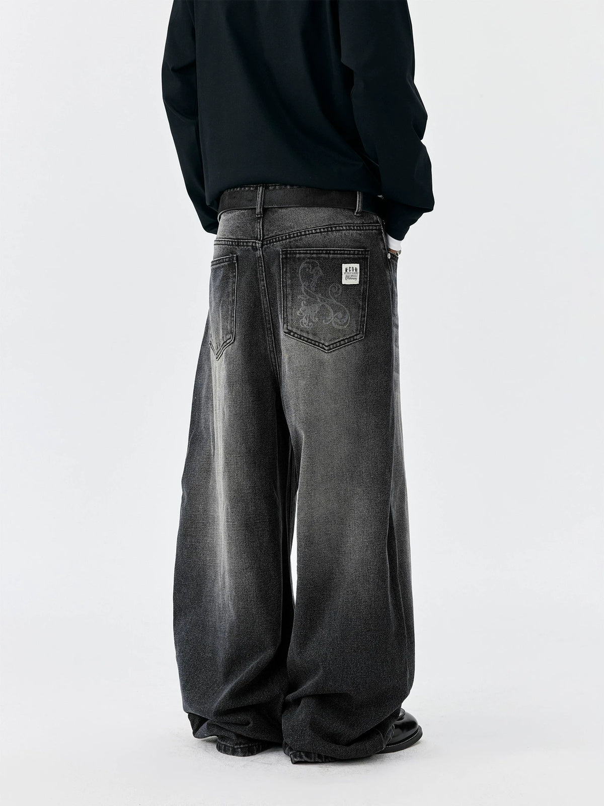 Shadowfade Wide-Leg Denim Jeans