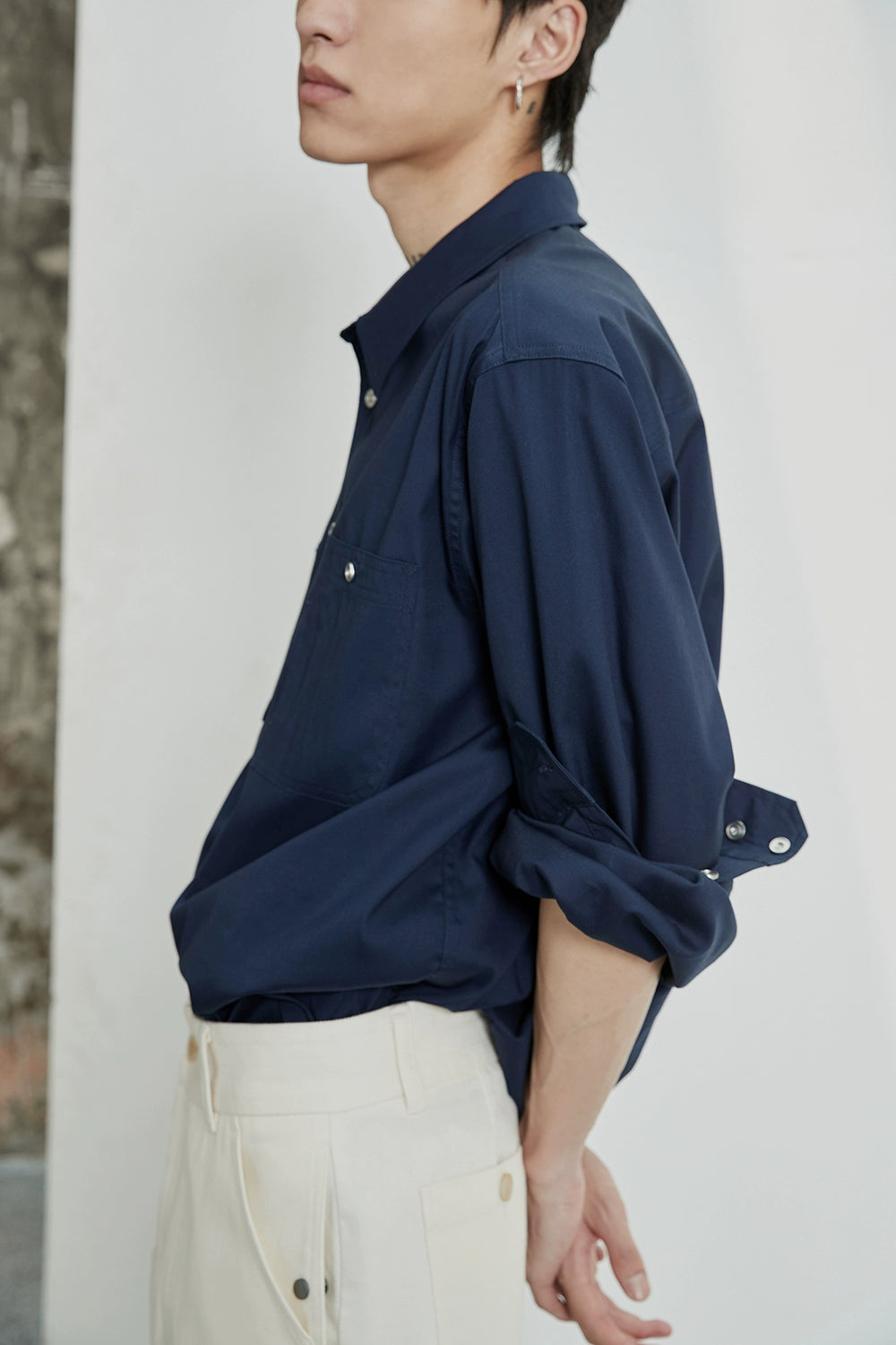 Asymmetric Pocket Oversized Shirt