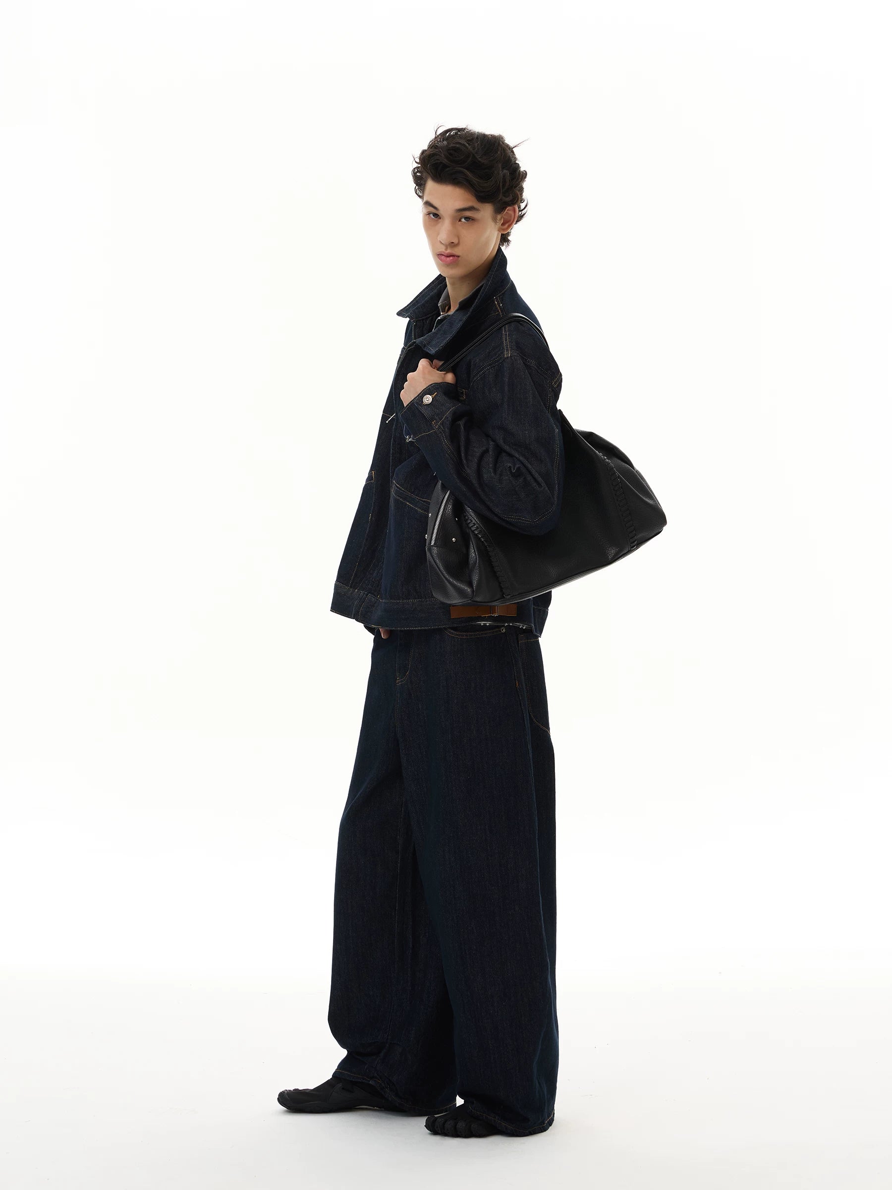 Midnight Track Zip Denim Jacket
