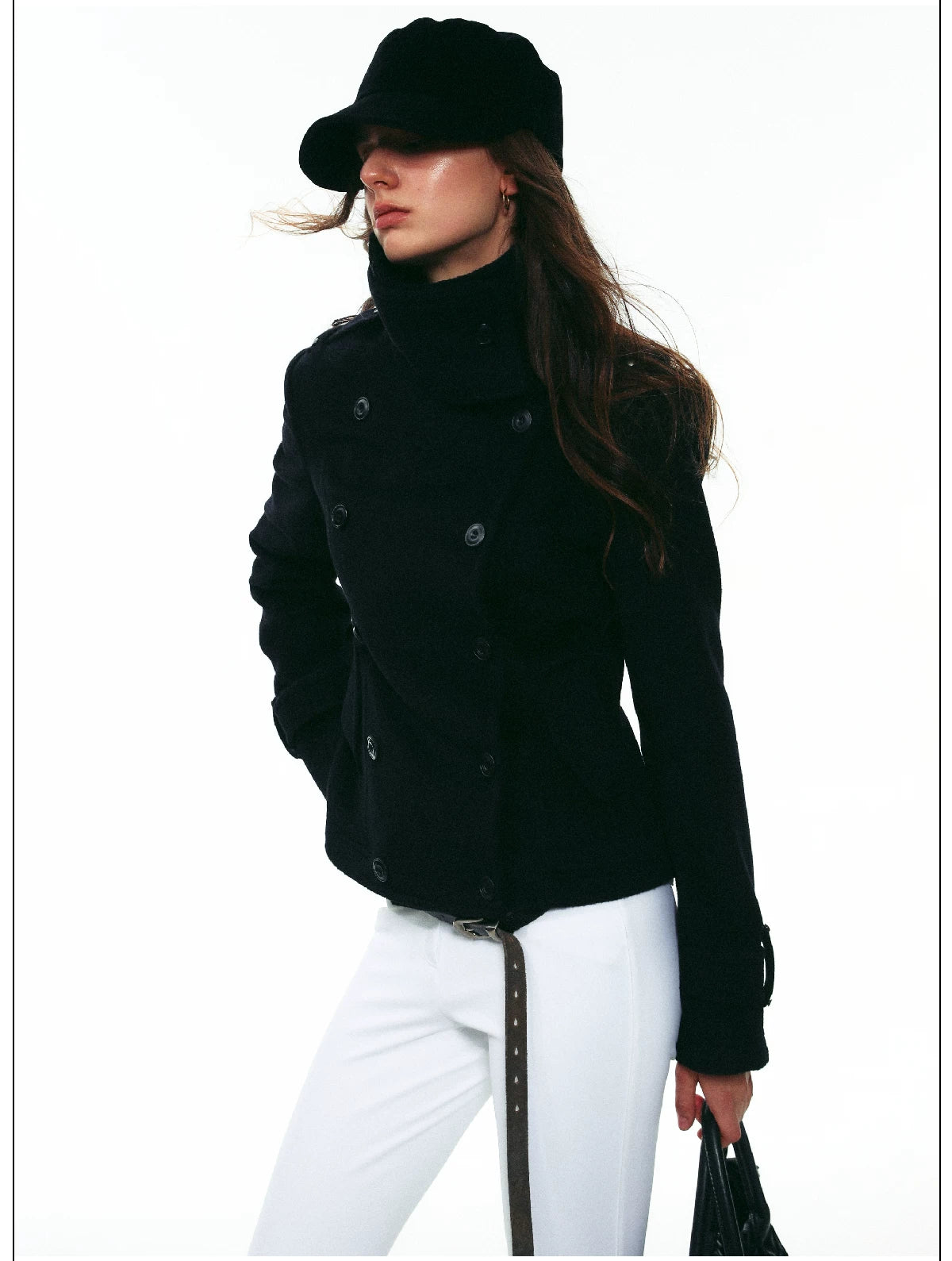 Herringbone Tweed Peacoat Jacket