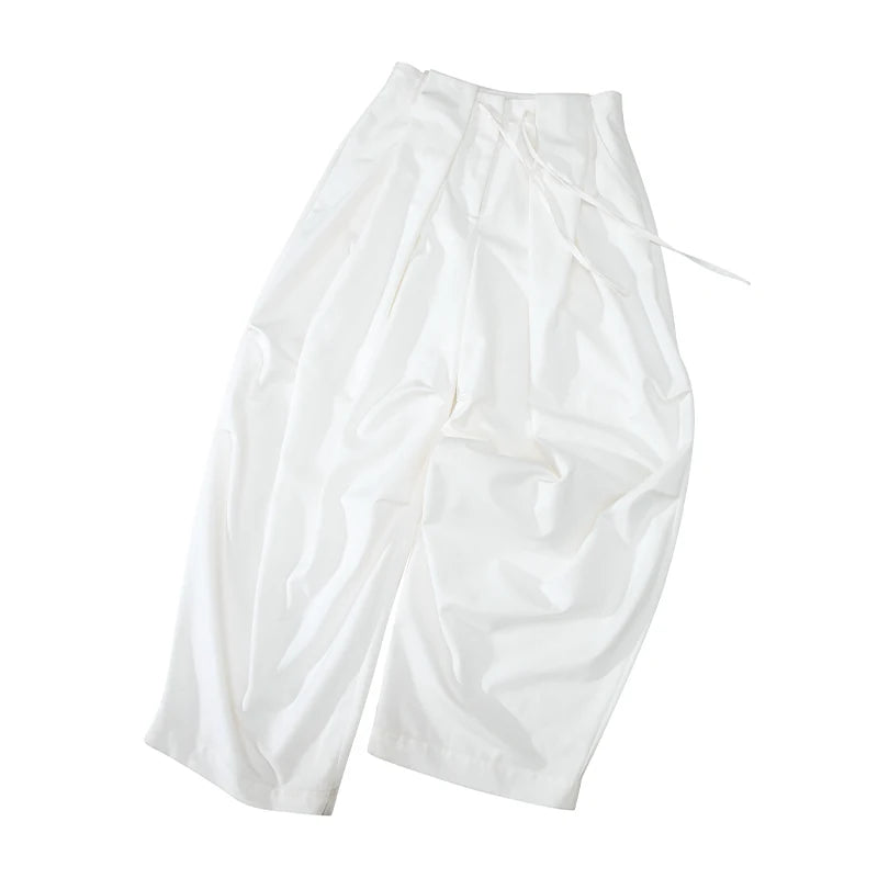 Draped Pleat Sarouel Trousers
