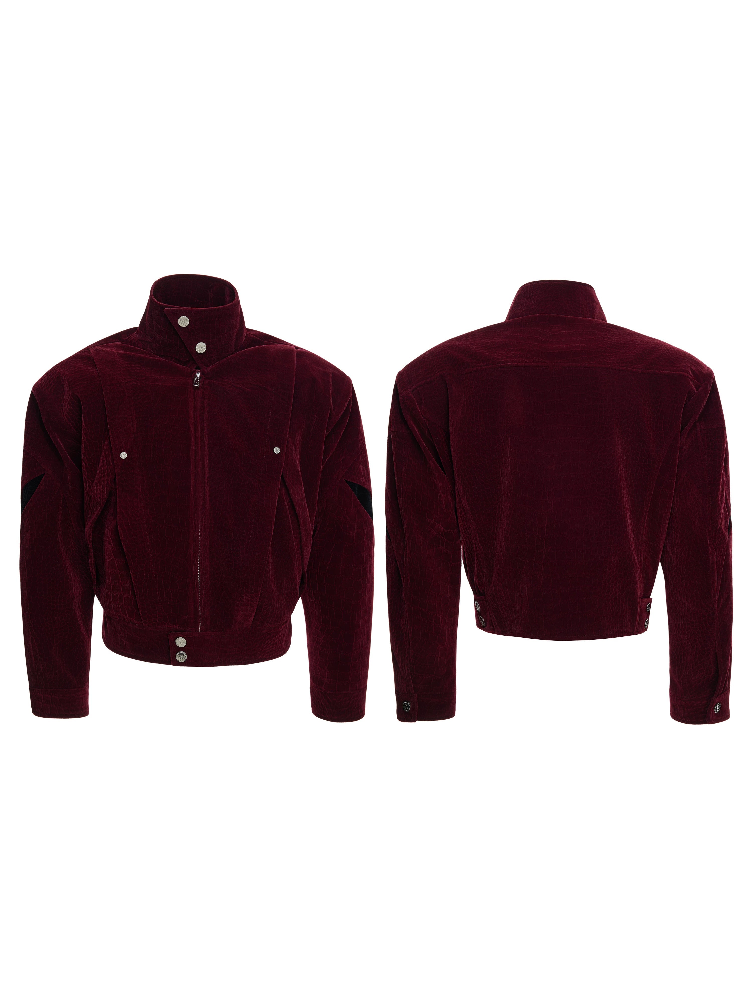 Crimson & Onyx Regent Velvet Moto Blouson