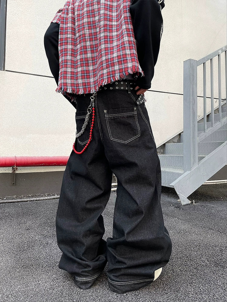 Curved Urban Stitch Wide Leg Jeans