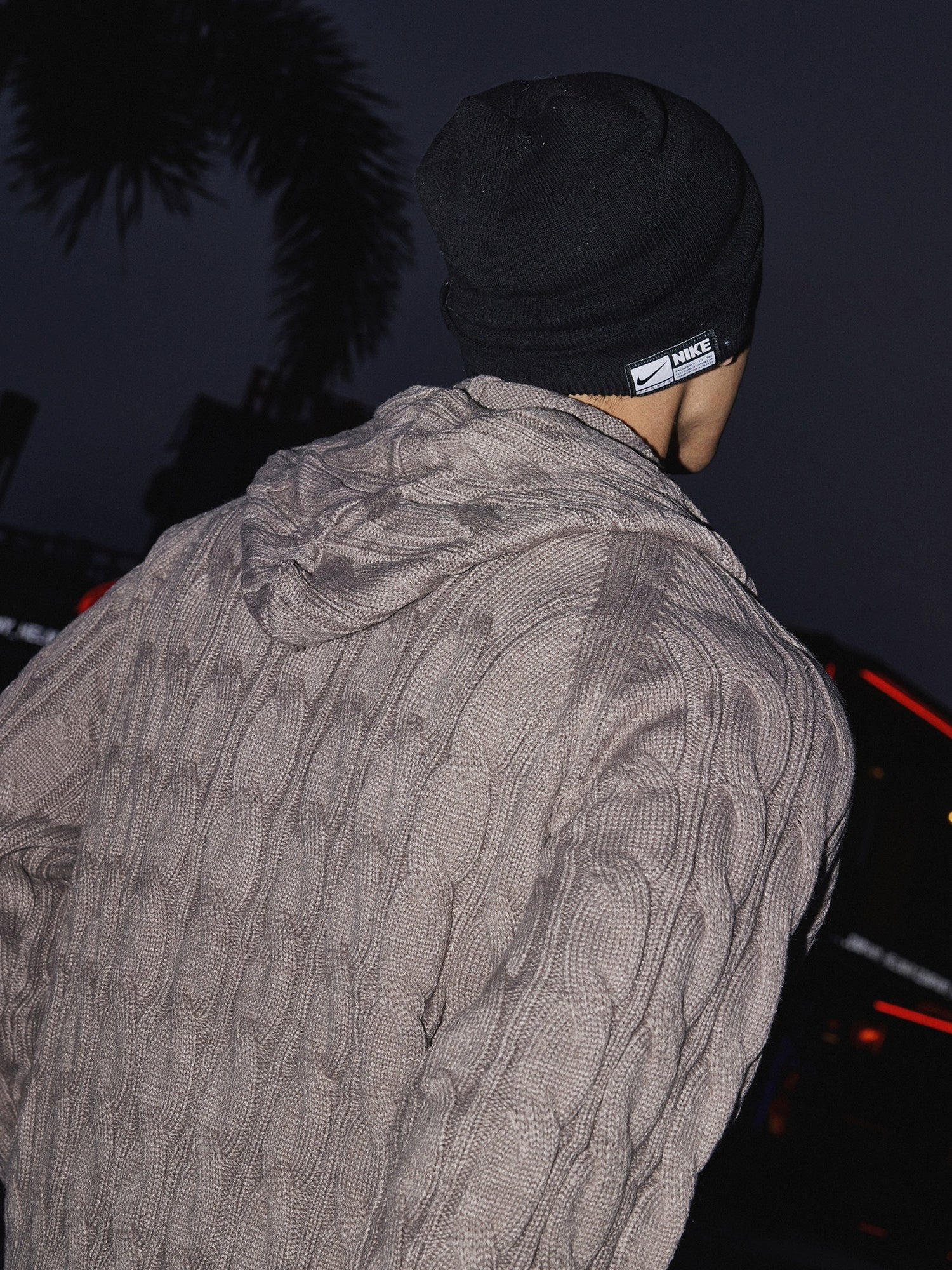 Cable Knit Zip Hoodie Sweater