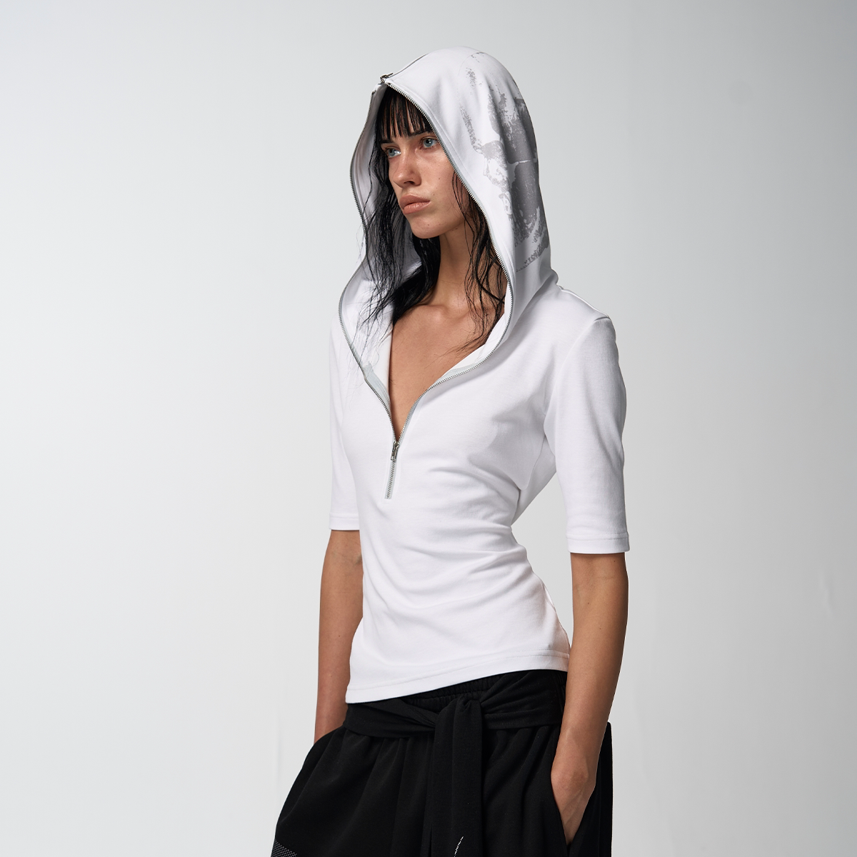 Skinny Skull Hooded Boxing Tee