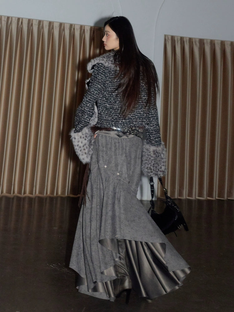 Mist Alloy Draped Midi Skirt