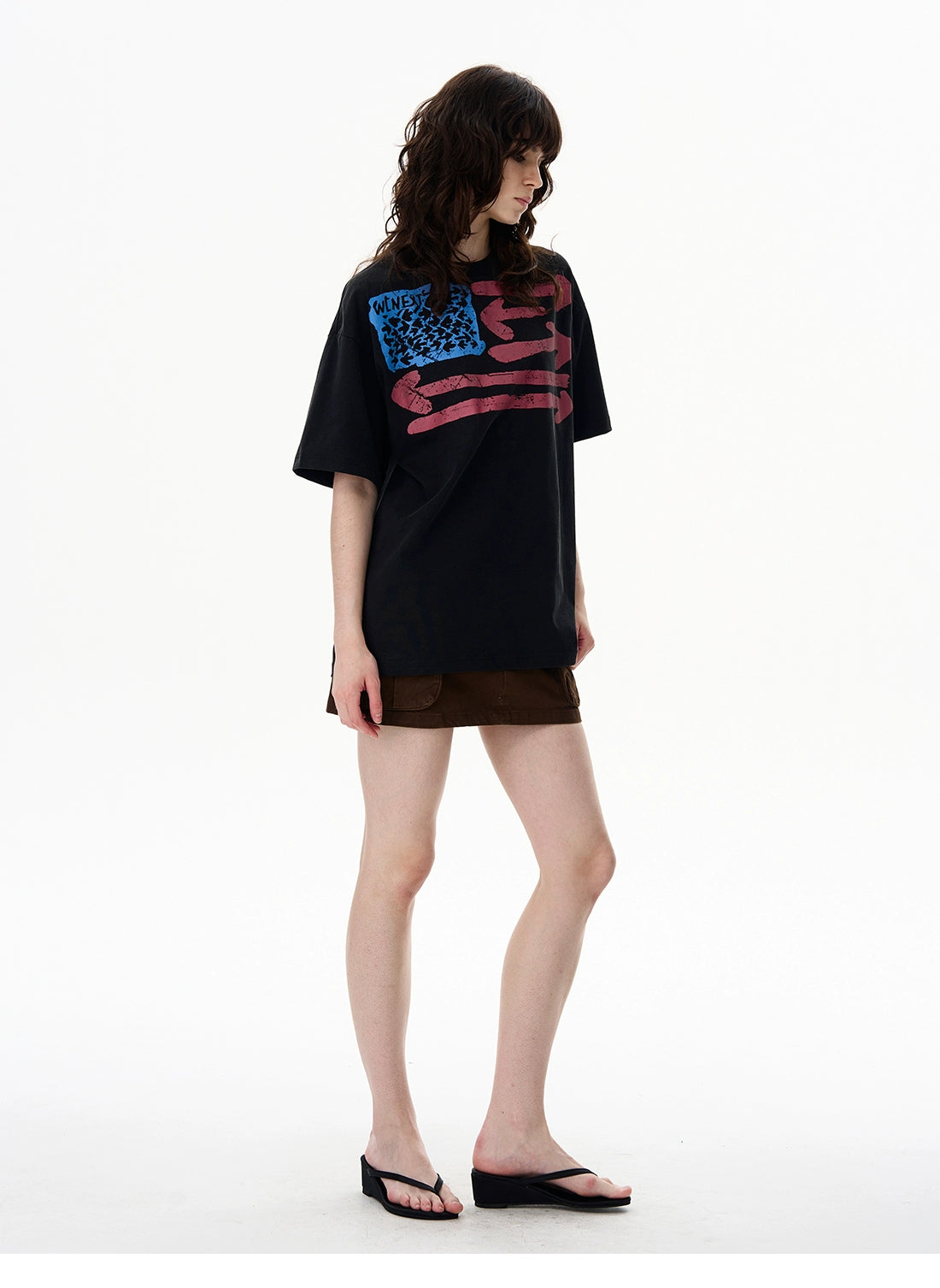 Vintage Flag Graphic Oversized T-Shirt