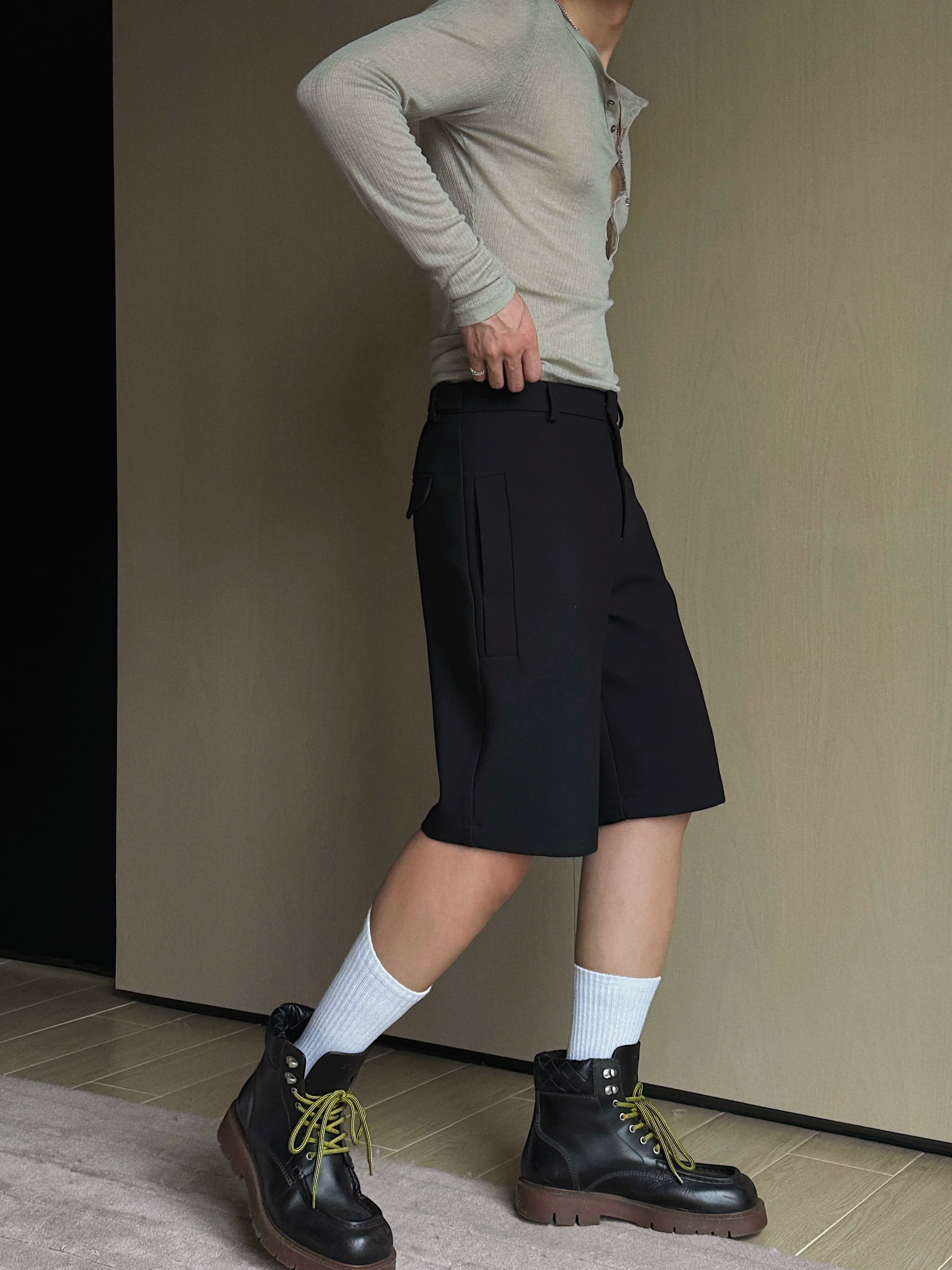 Noir Frame Tailored Bermuda Shorts