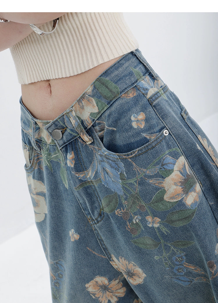 ABWEAR Blooming Botanica Wide-Leg Jeans