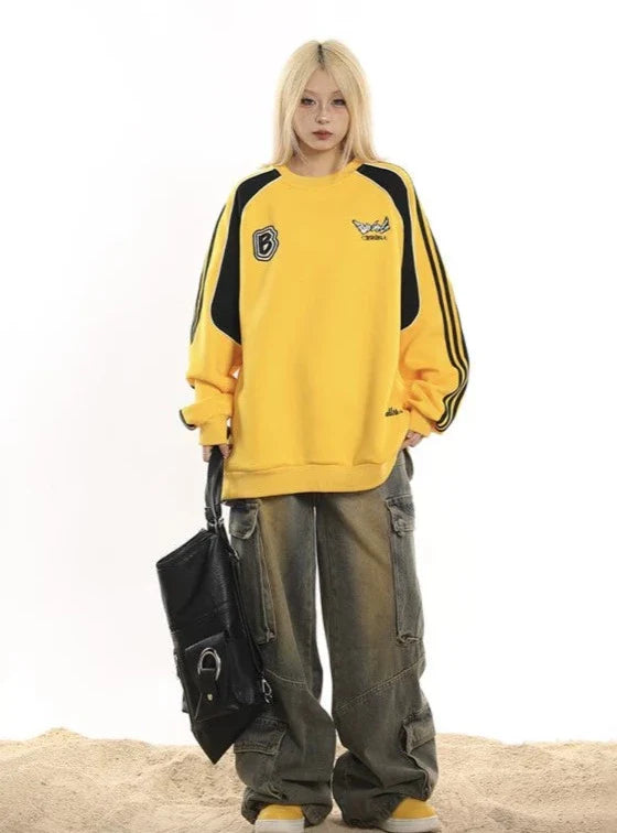 Athletic Three-Bar Oversized Sweatshirt