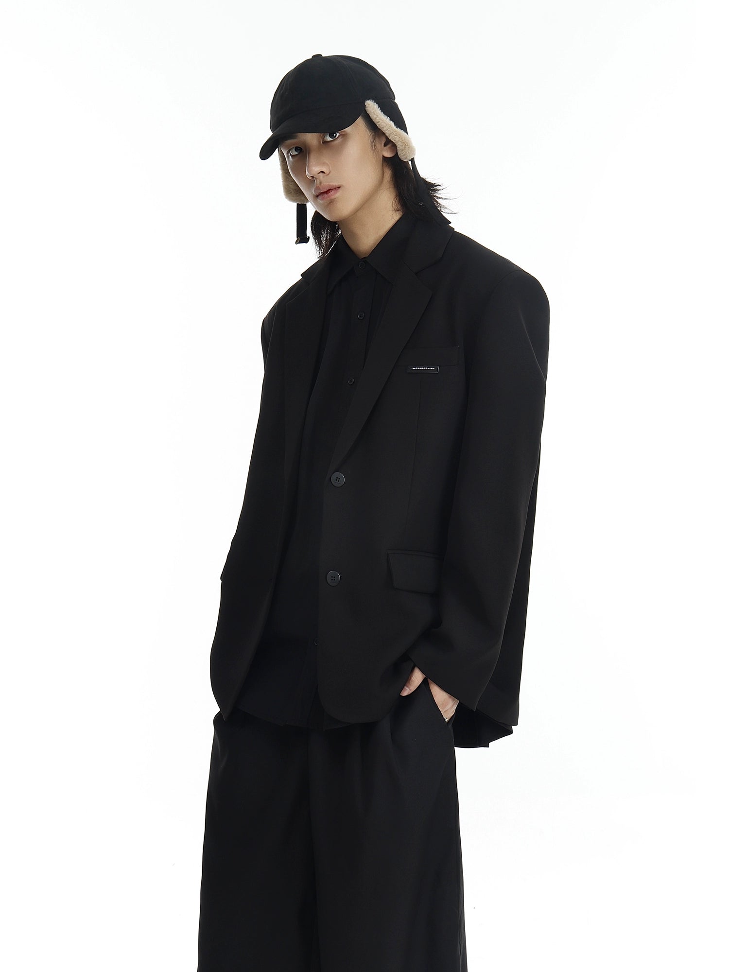 Classic Black Two Button Blazer
