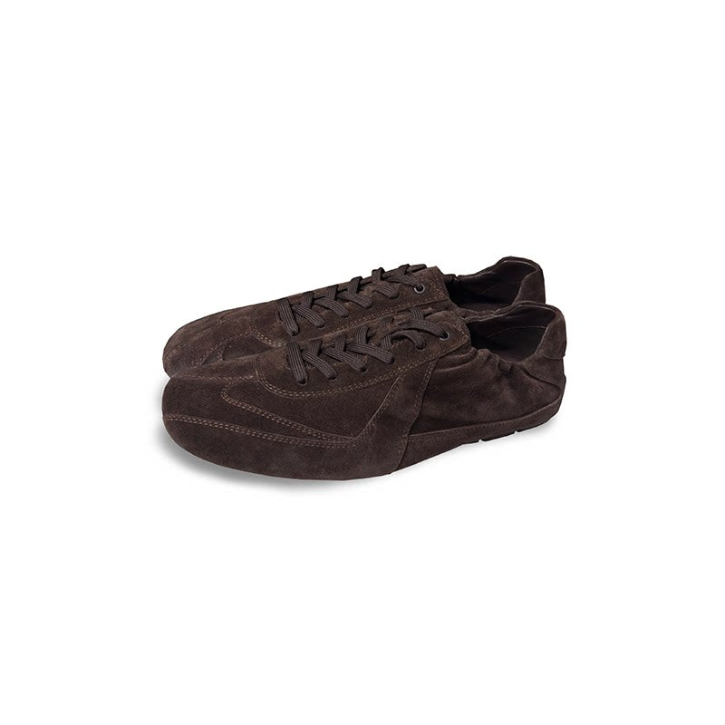 Suede Minimalist Lace-Up Sneakers