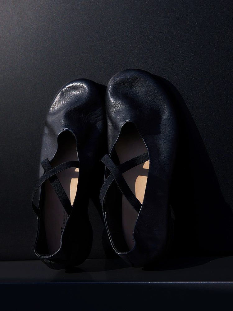 Ballet Flats with Crisscross Elastic Straps