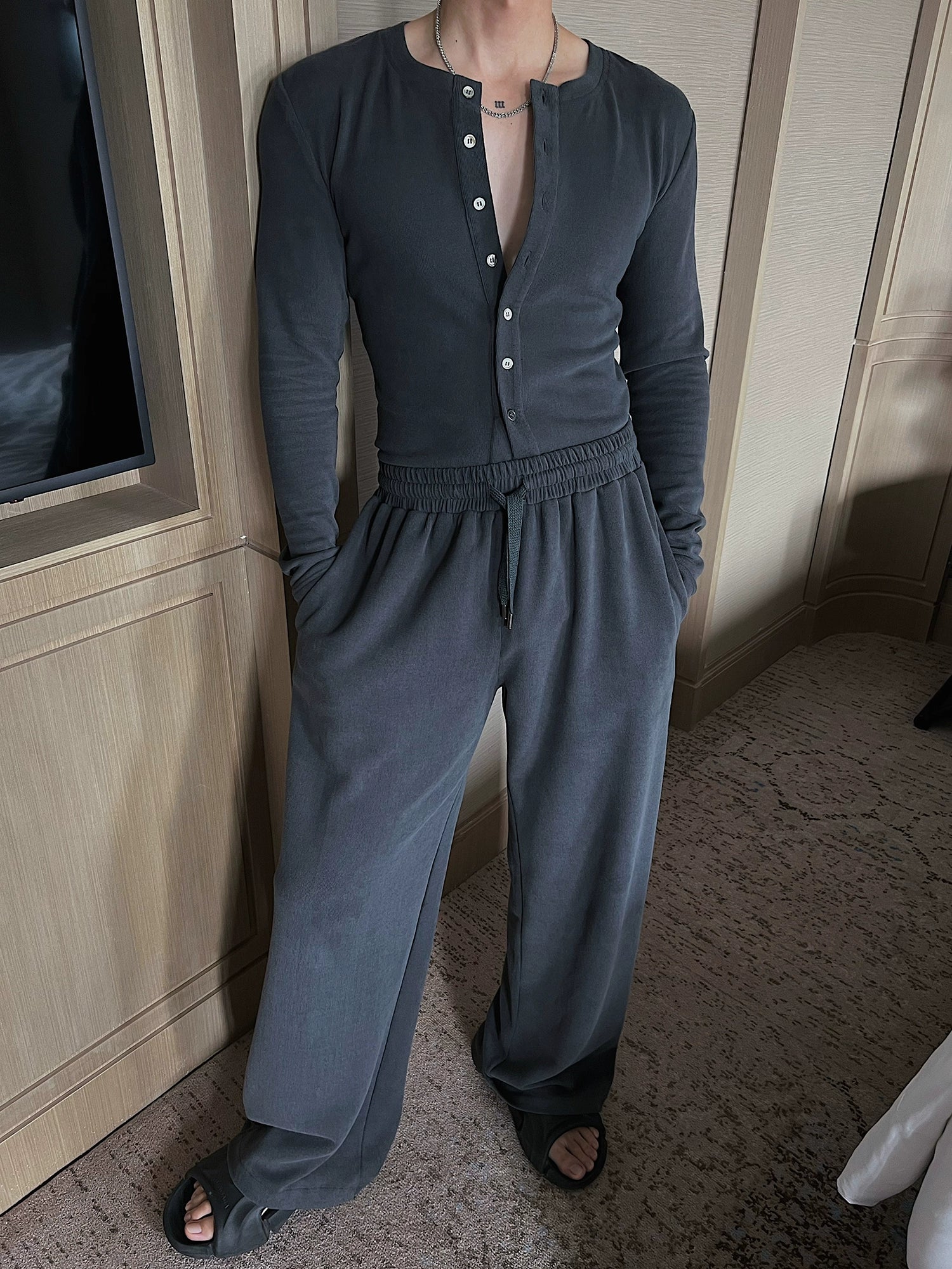 Dark Gray Casual Home Suit
