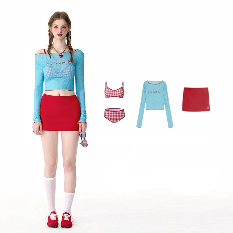 Aqua Pop Layered Bikini Set