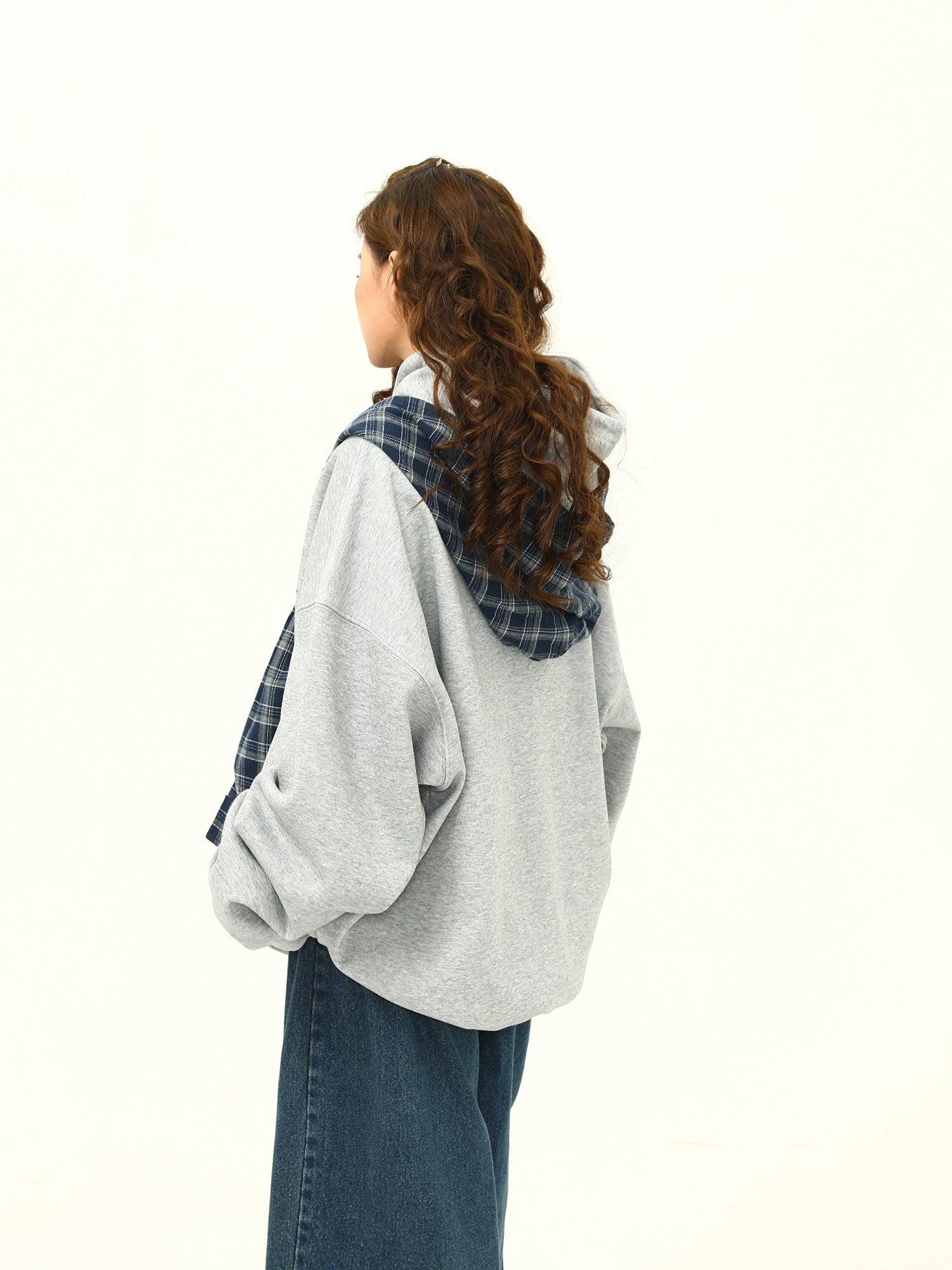 Plaid Accent Cozy Hoodie
