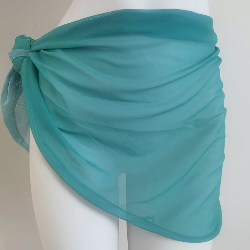 Sunburst Sheer Tie-Front Beach Sarong