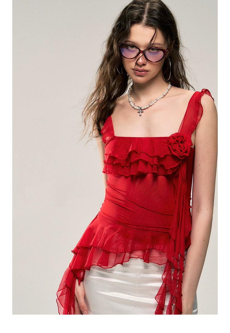 Flamenco Flair Ruffle Top