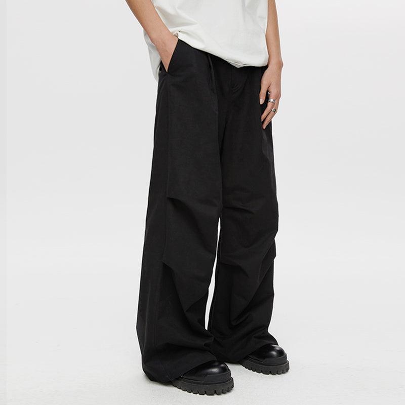 Pleated Parachute Cargo Pants - chiclara