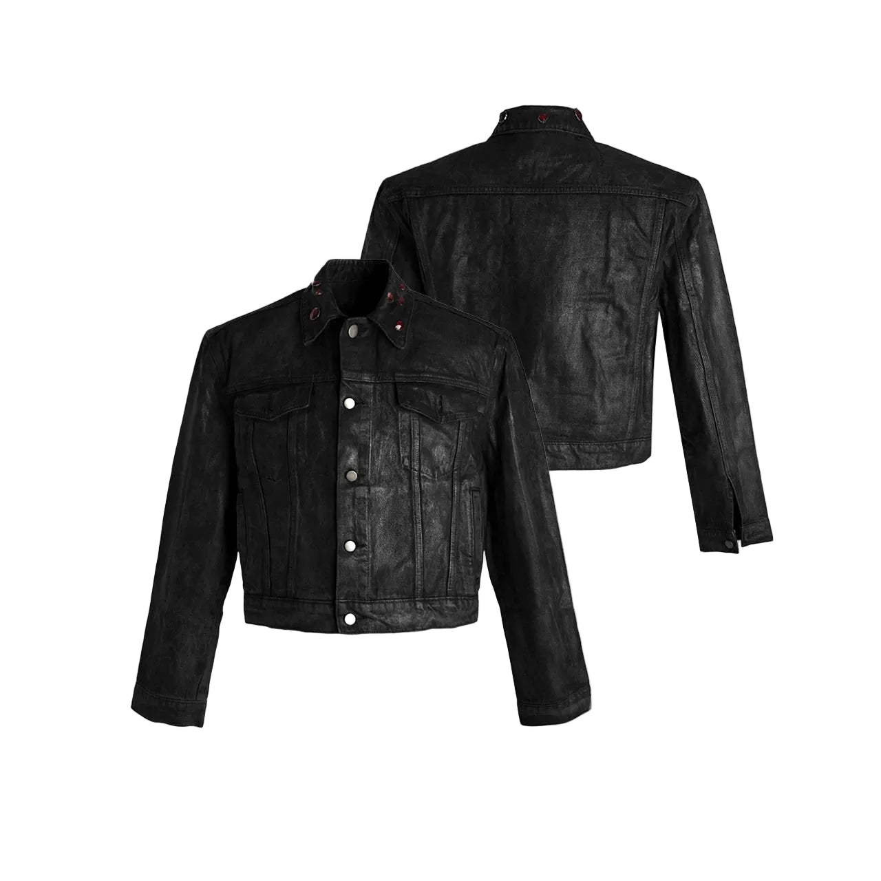Ember Forge Distressed Leather Trucker Jacket