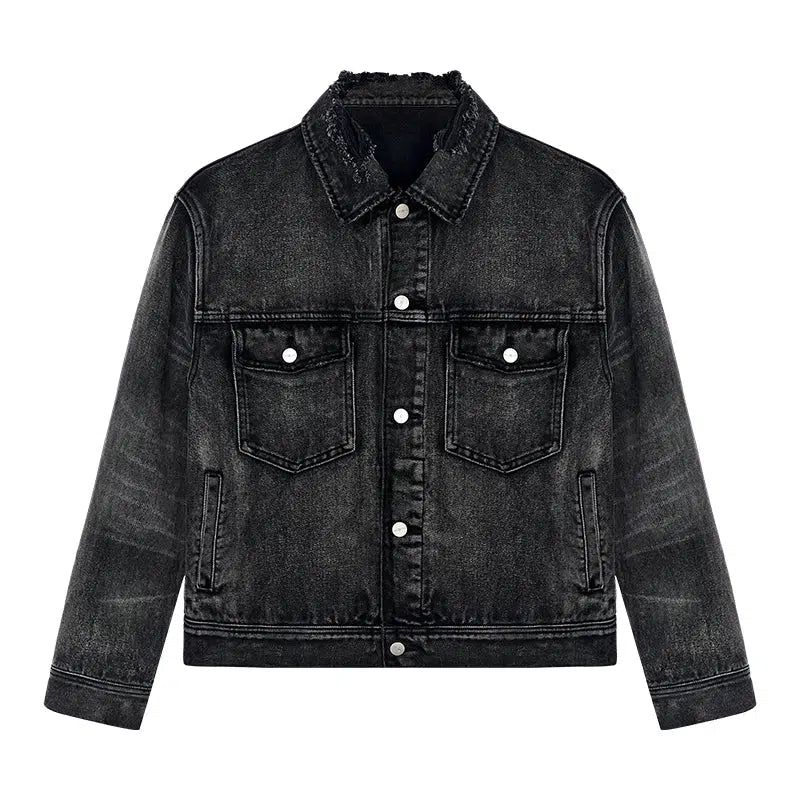 Vintage Black Denim Jacket - chiclara