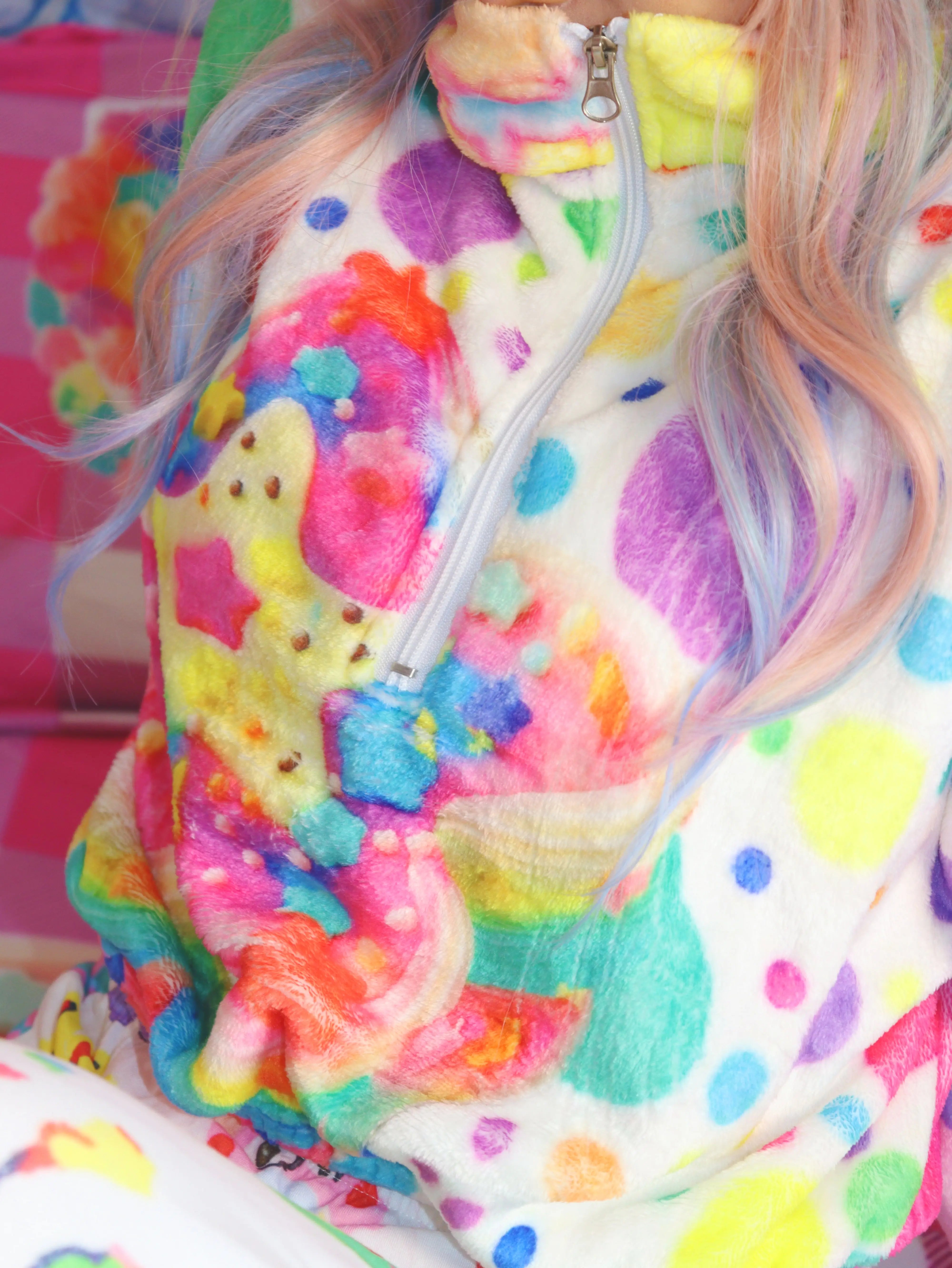 Rainbow Polka Dot Cropped Jacket