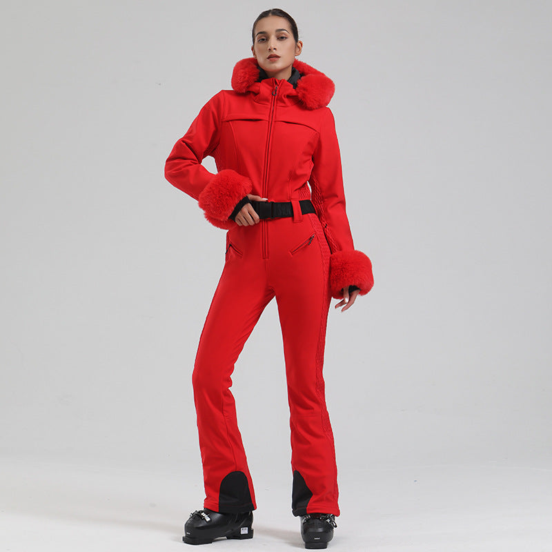 Alpine Luxe Fur-Trim Ski Suit