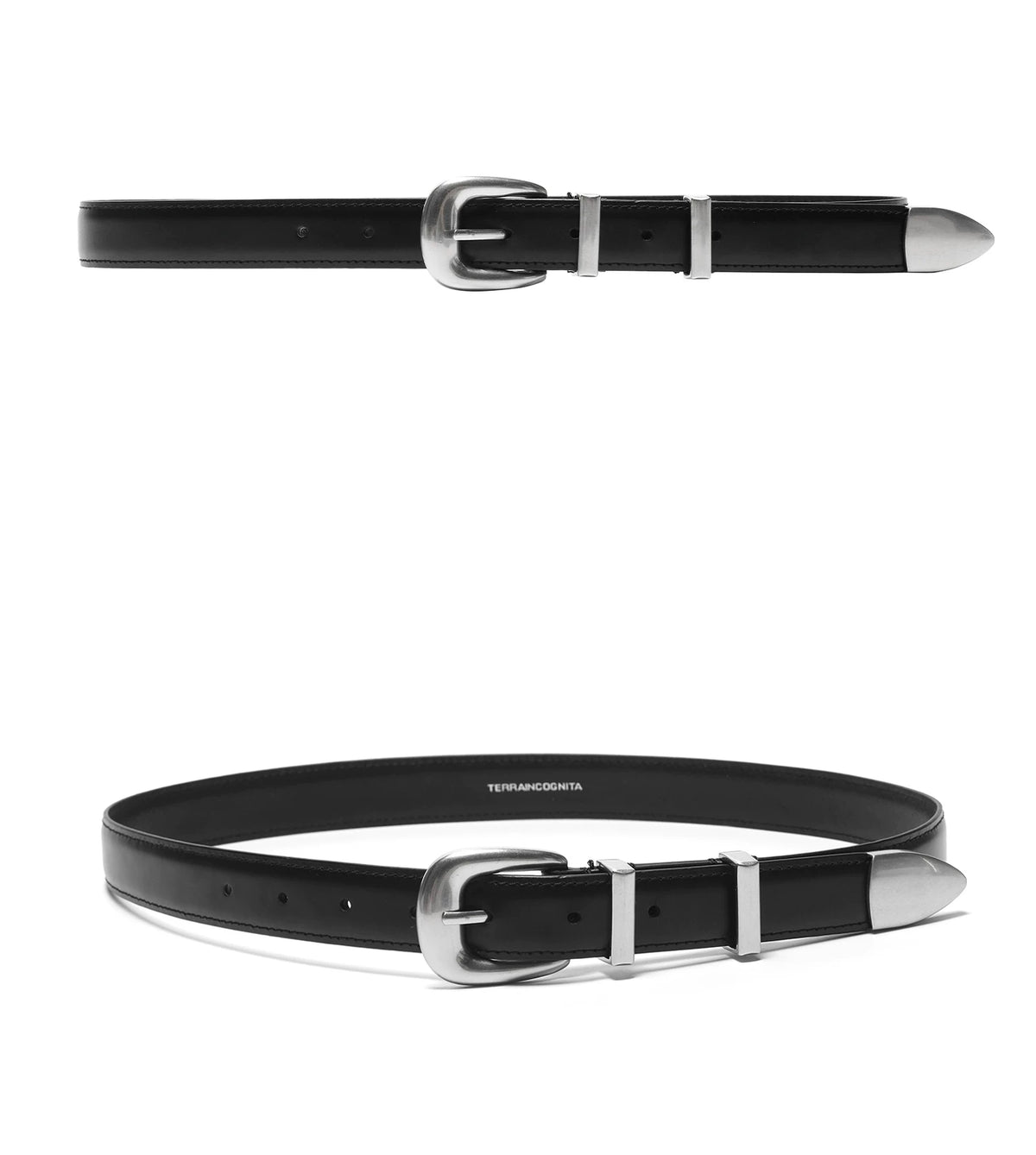 Rook Silver-Buckle Leather Belt