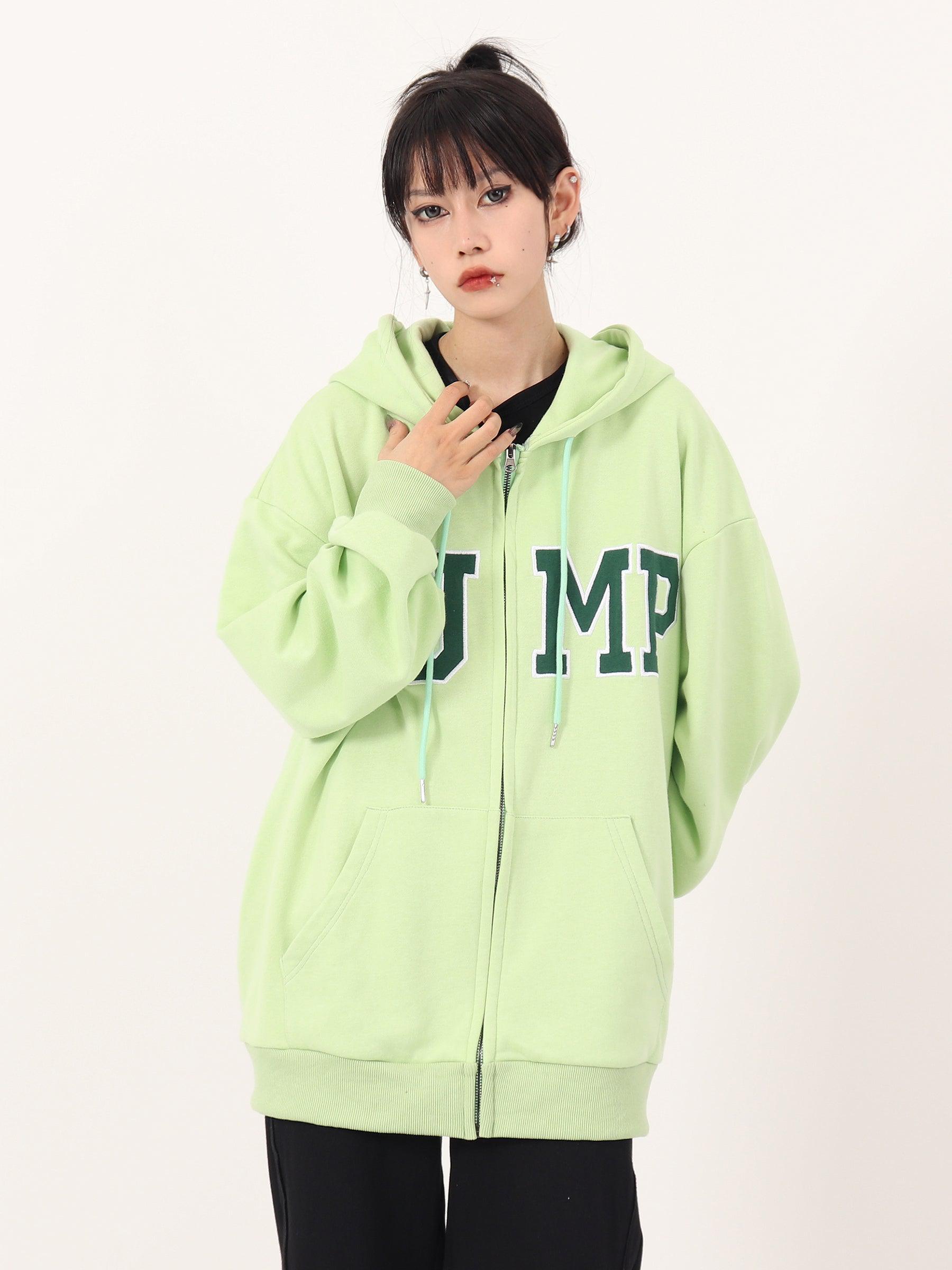 Casual Hoodie with Big Logo Zipper - chiclara