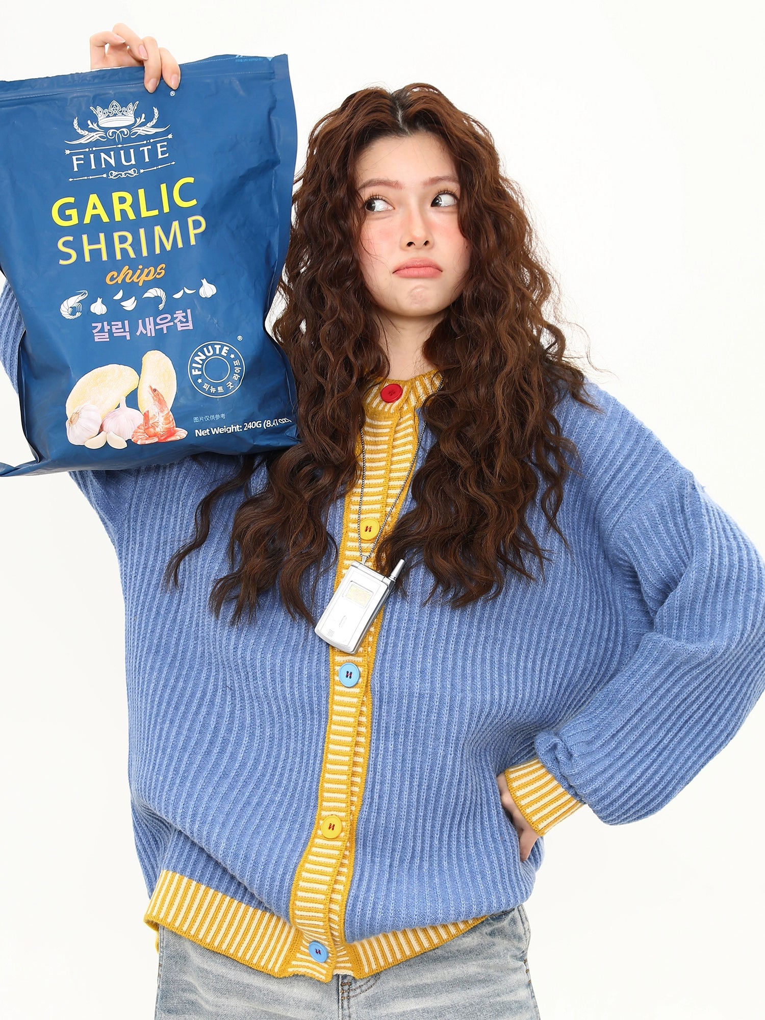 Sky Film Retro Contrast Cardigan