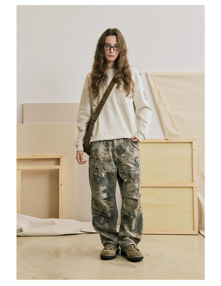 Pantalon de cargaison de chasse au camouflage boisé