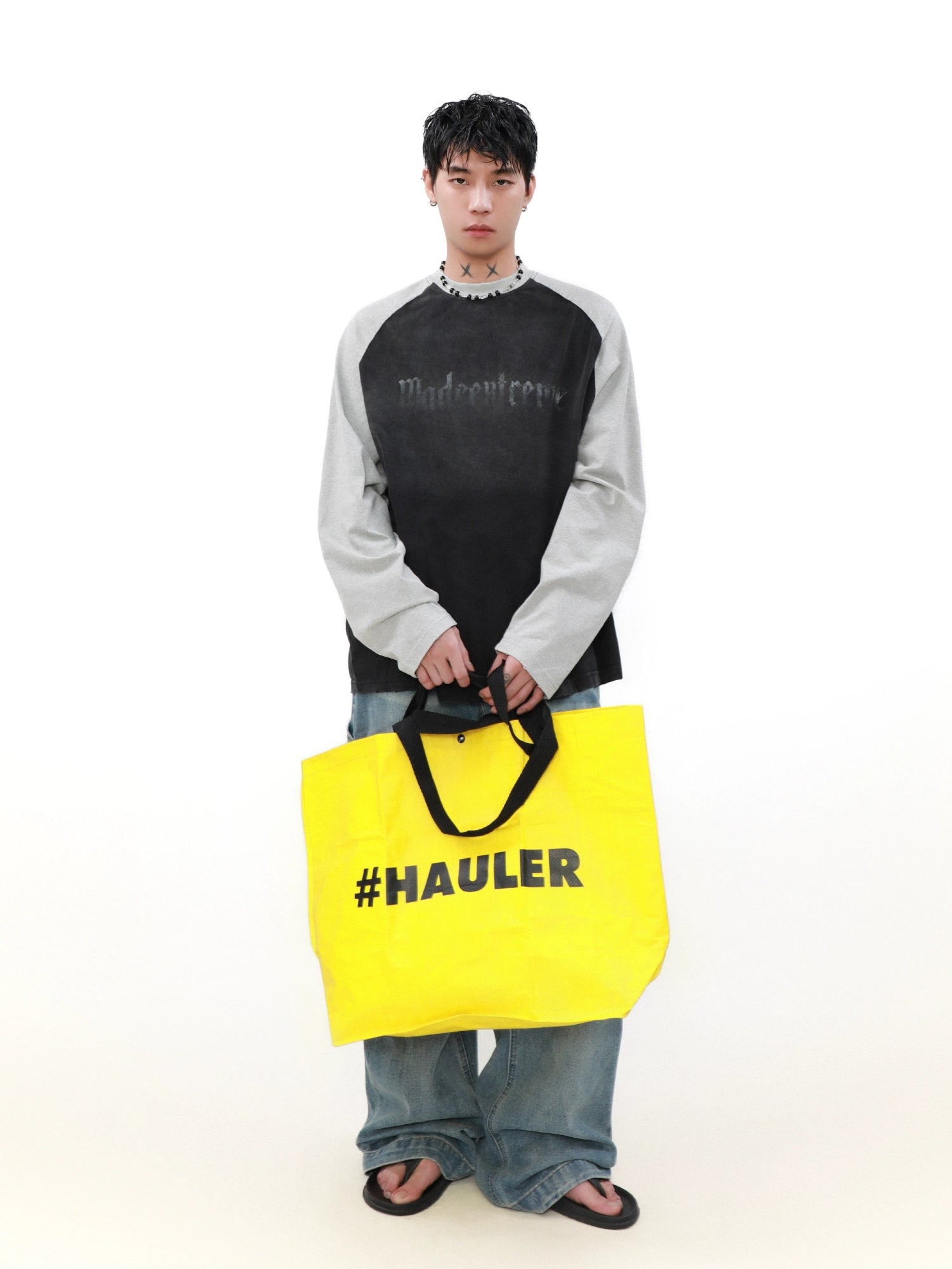 Shadow Panel Contrast Raglan Tee