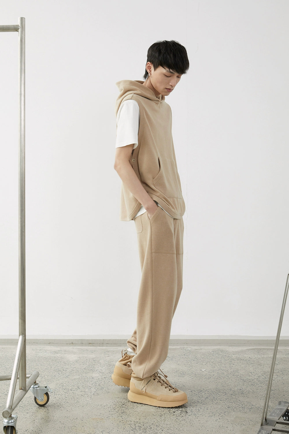 Drawstring Wide-Leg Athletic Pants