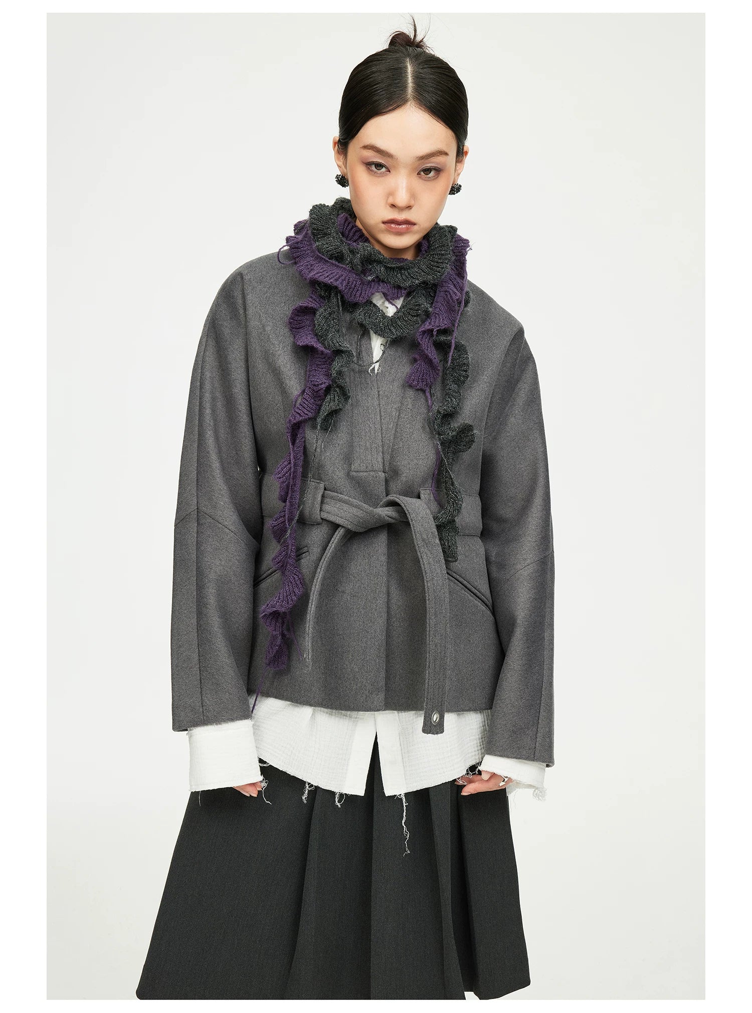 Open-Front Tie Hem Jacket
