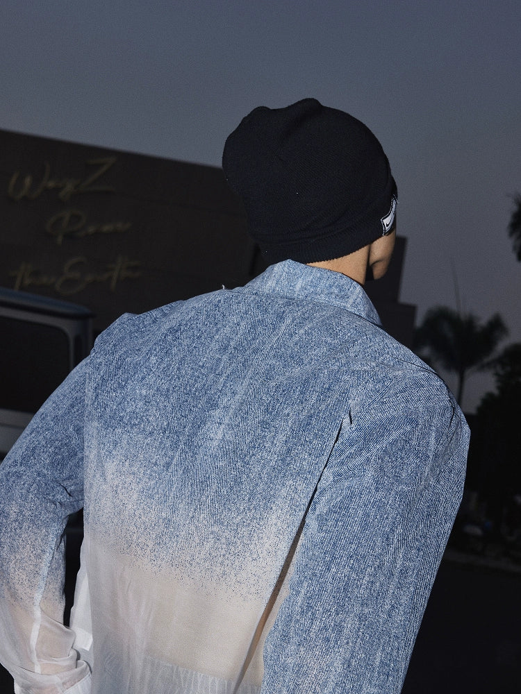 Ombre Denim Fade Button-Up Shirt