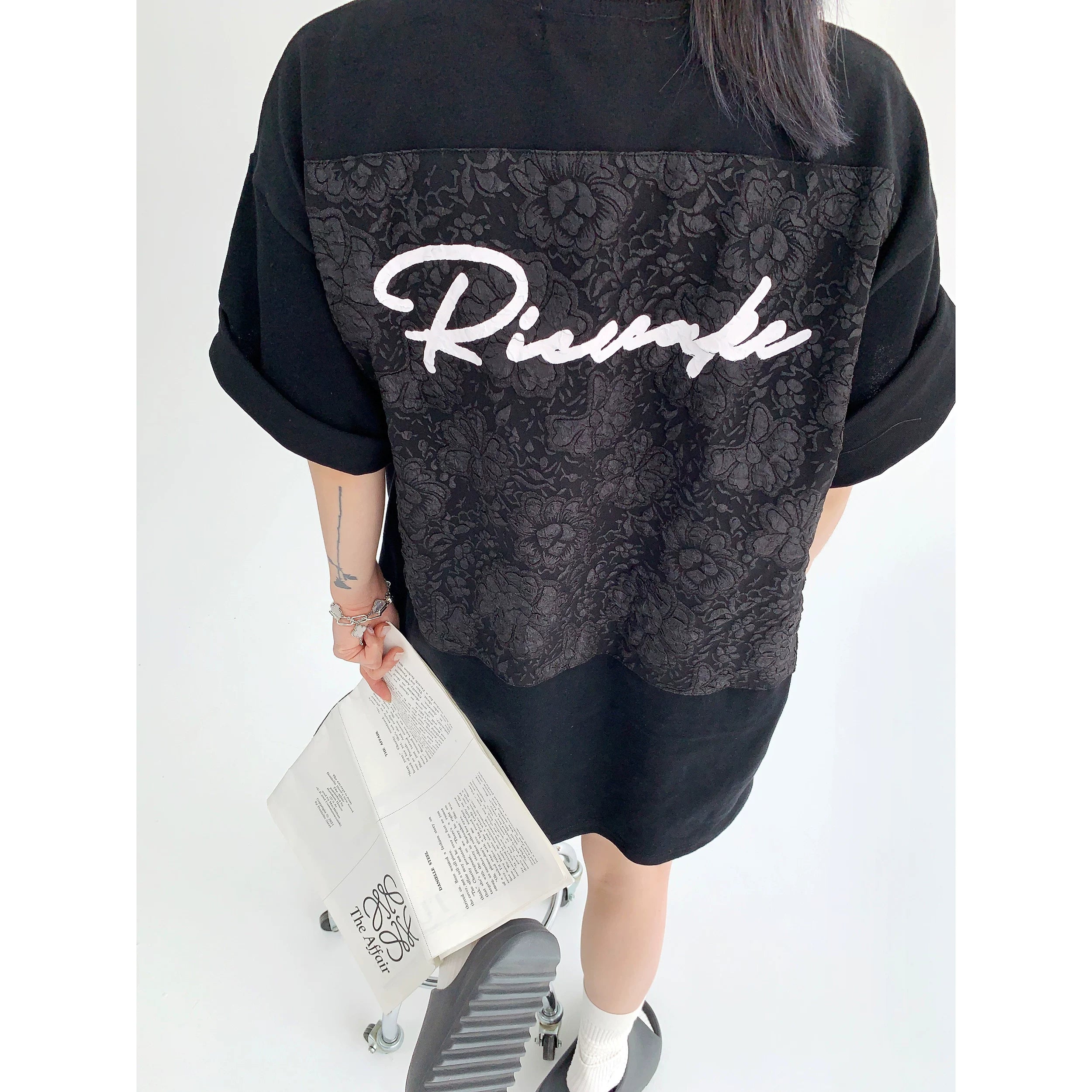 Midnight Lace Script Tee