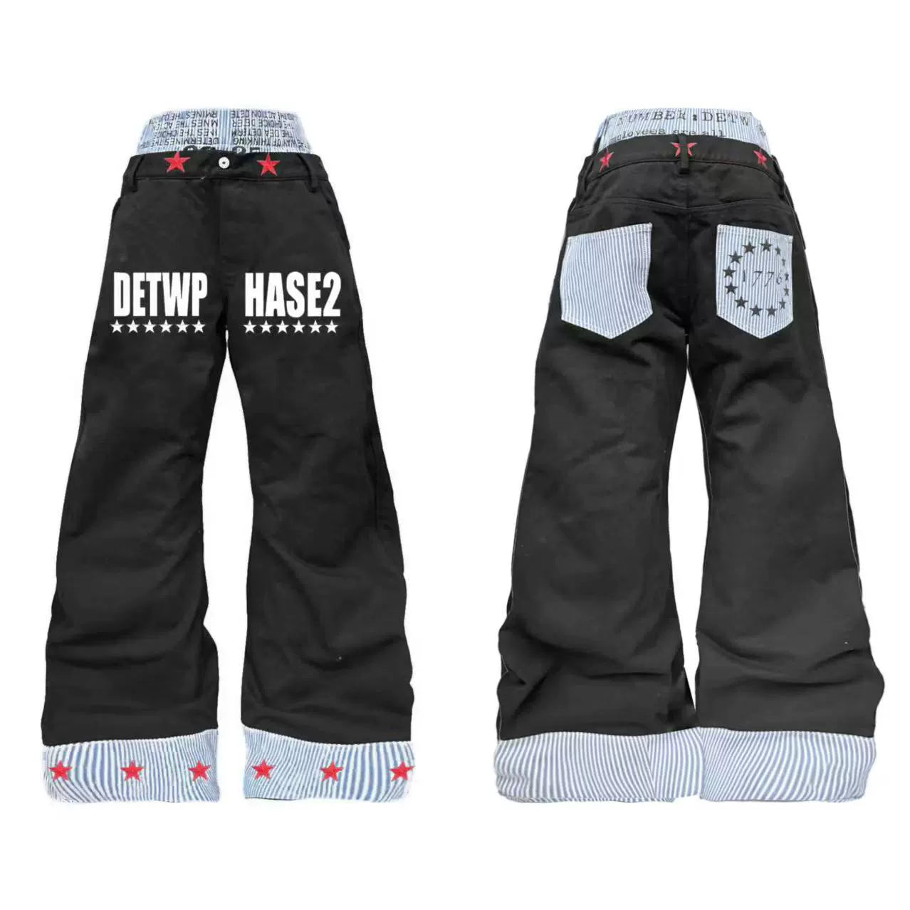 Star Cuff Wide Jeans