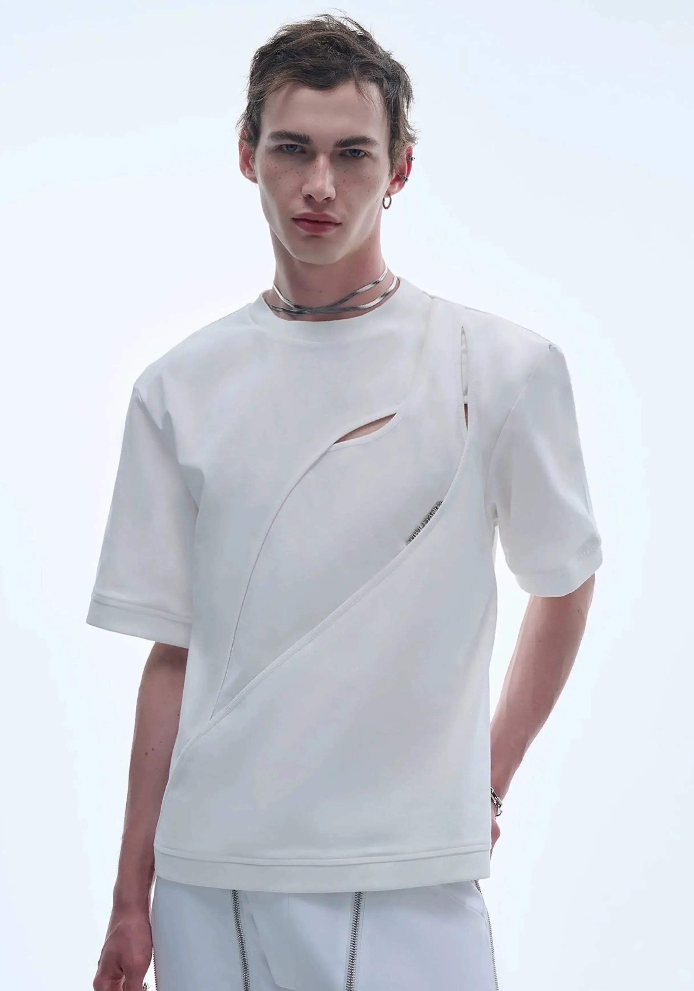 Abstract Line Cut Tee - chiclara