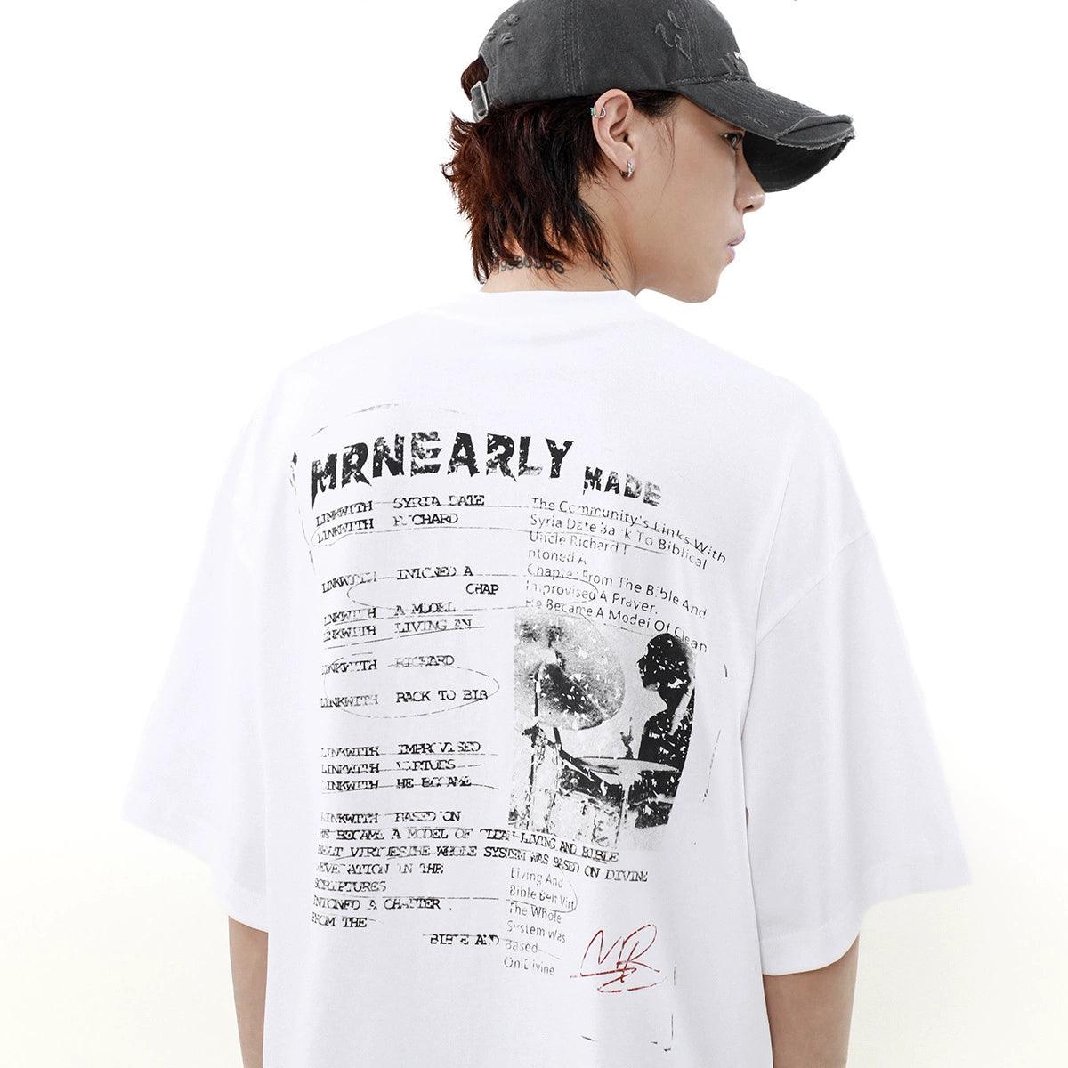 Mrnearly Graphic Print Oversized Tee - Unisex Urban Streetwear Statement