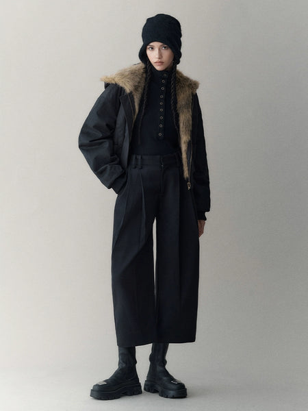 Reversible Hooded Faux Fur Winter Jacket