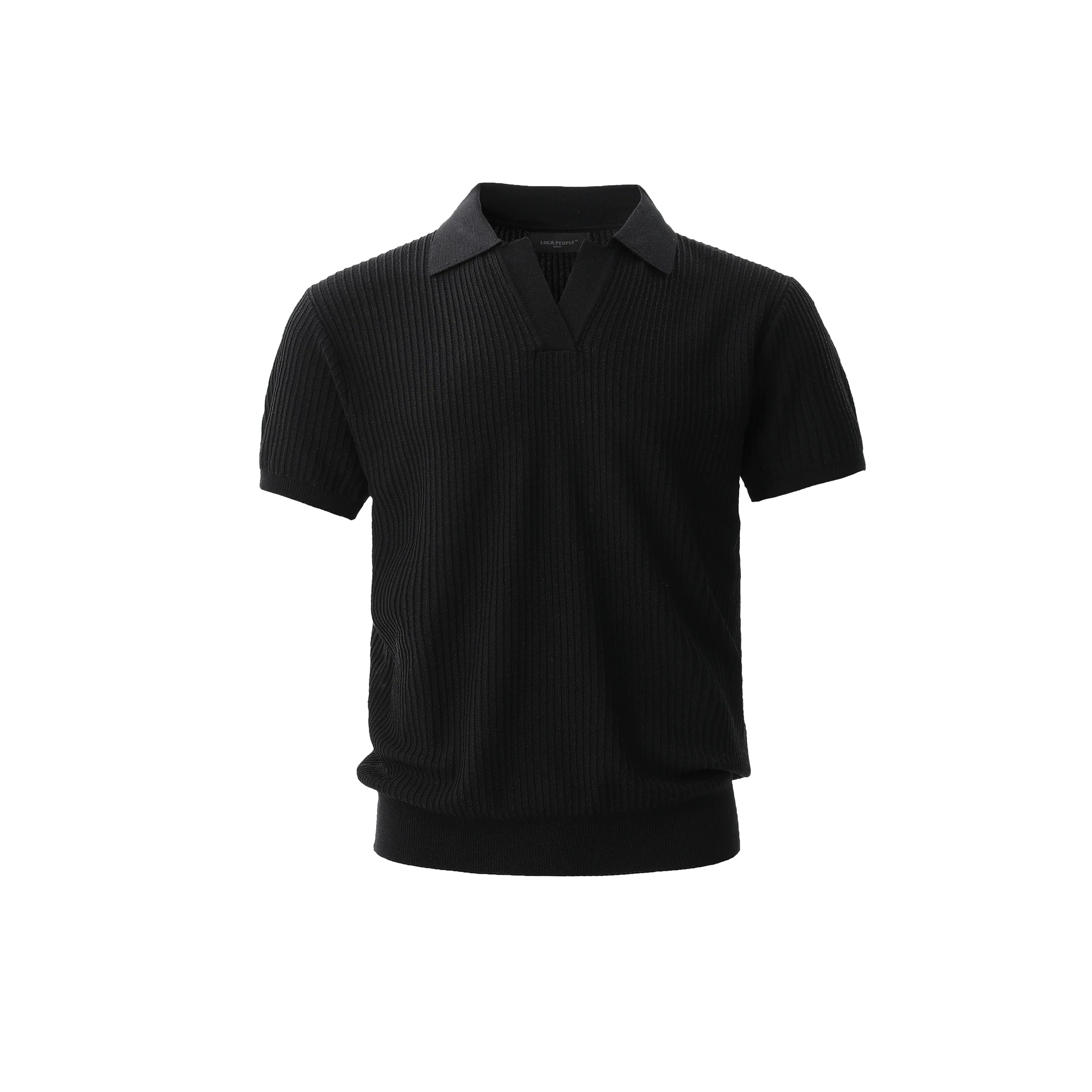 Noir Ridge Knit Polo Shirt