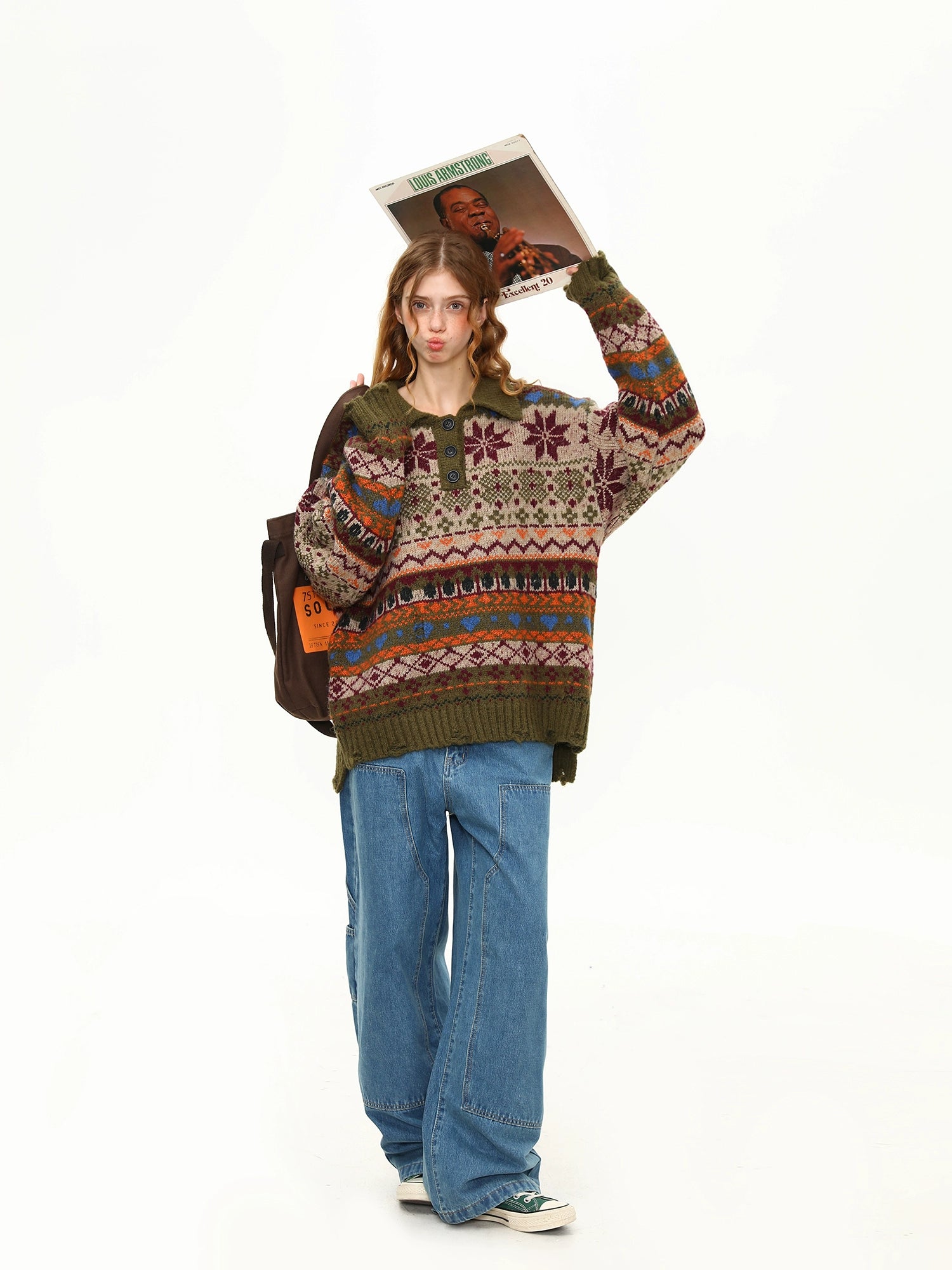 Forest Carol Henley Fair Isle Sweater