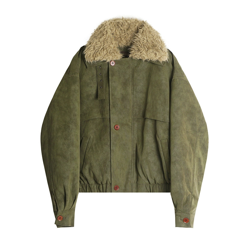 Plum Frost Faux Fur Collar Jacket