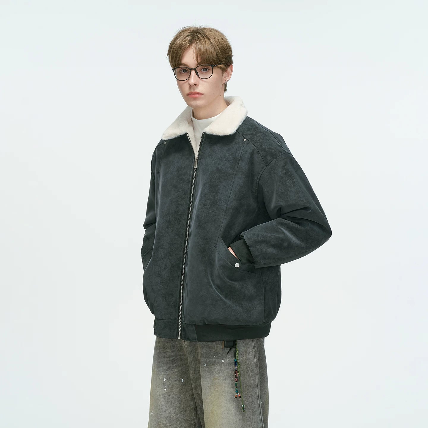 Shearling Transit Reversible Bomber