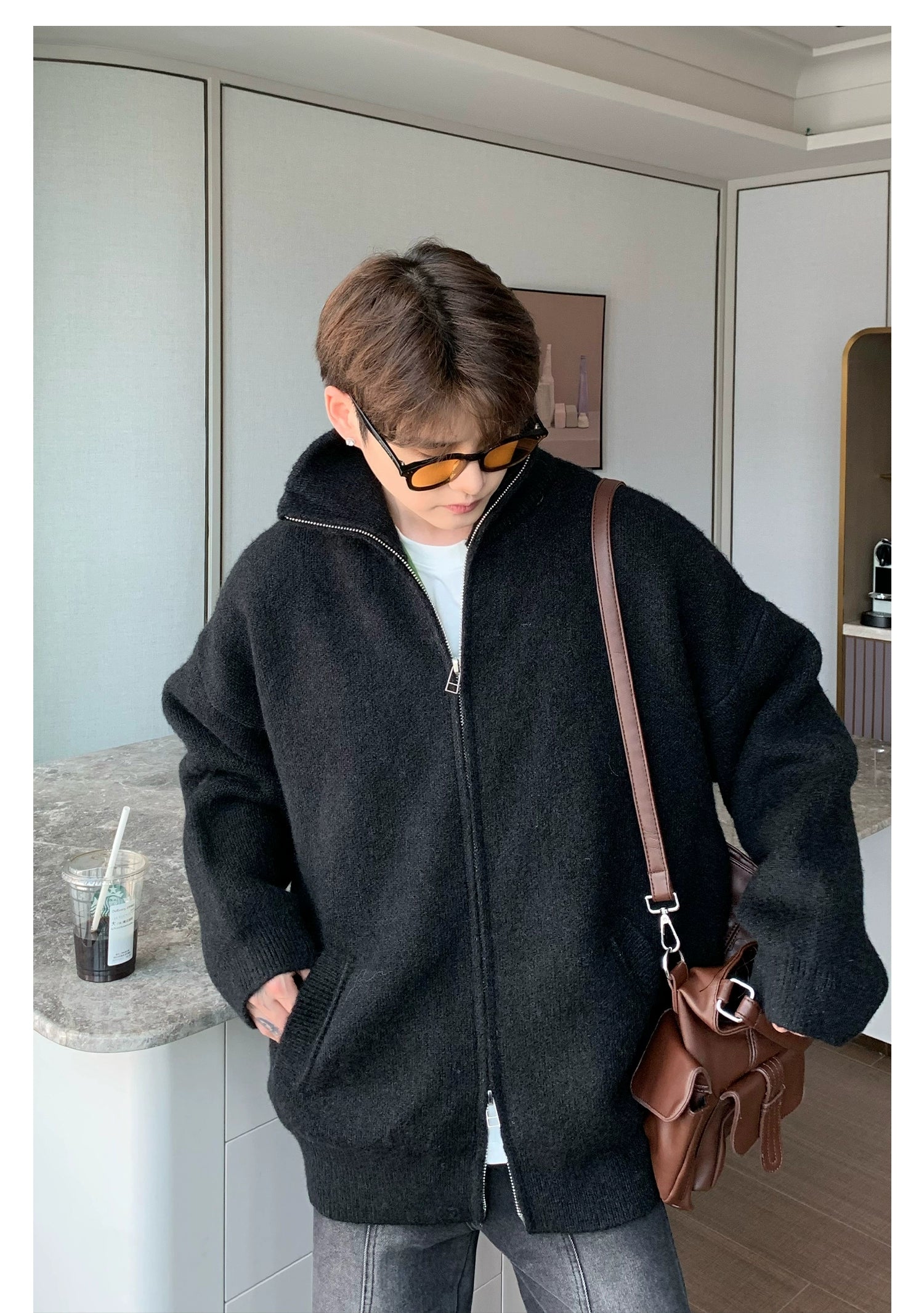 Zip Up Knit Jacket