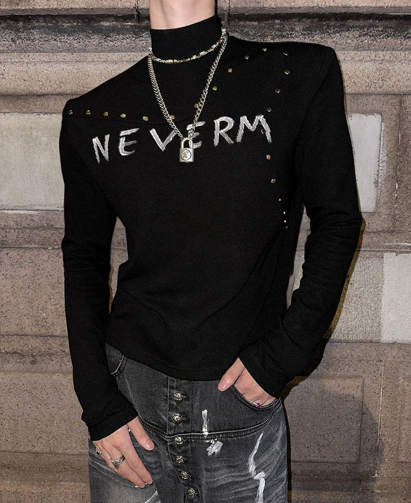 Neverm Studded Gothic Knit Turtleneck