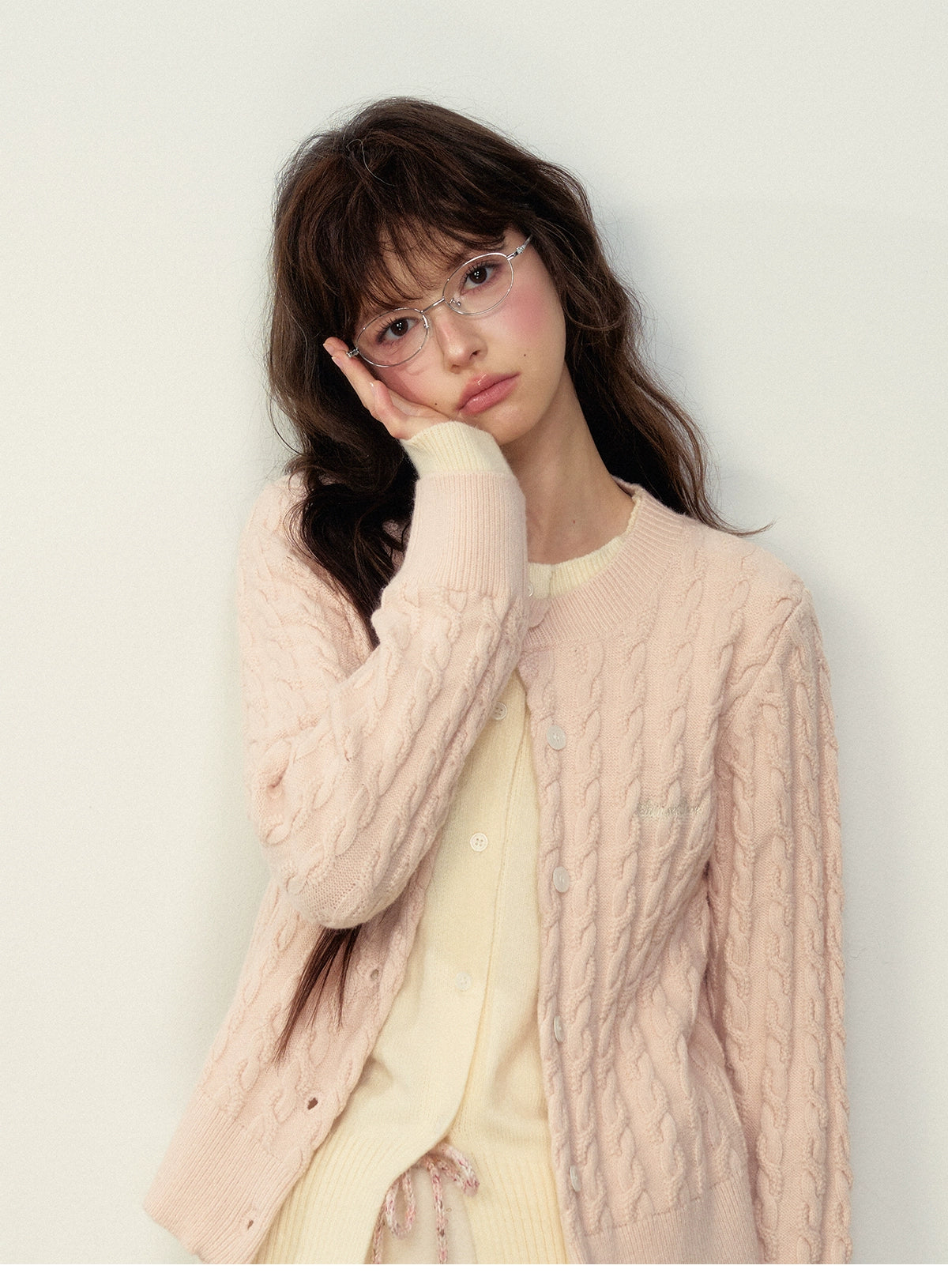 Cable Knit Preppy Style Cardigan