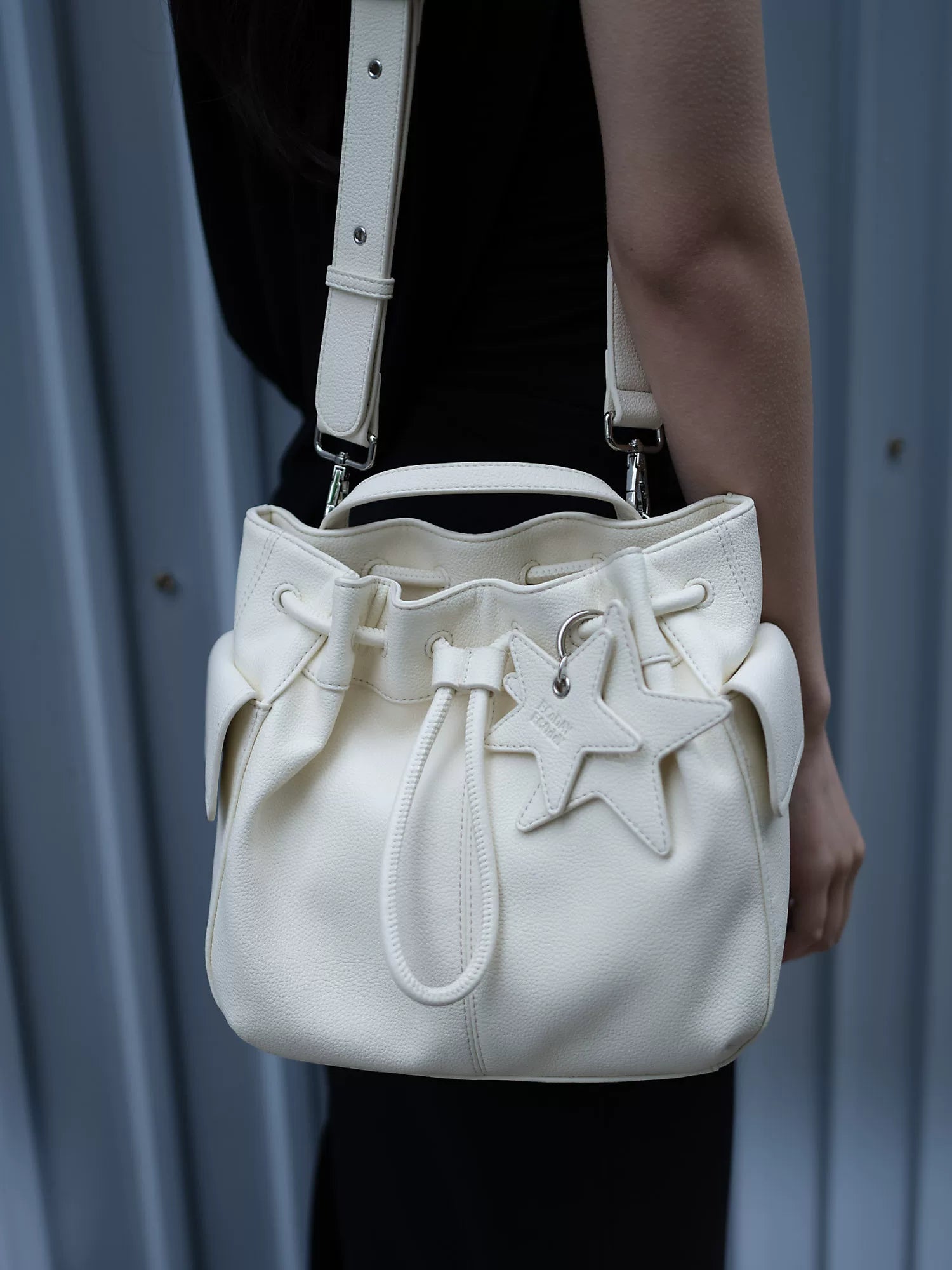 Star-Charm Convertible Drawstring Bucket Bag - view 1